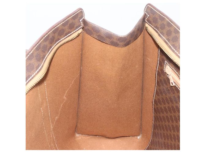 Céline Borsa Tote CELINE Macadam Canvas PVC Pelle Marrone Oro Auth mr2848 D'oro - vista 20