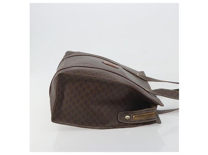 Céline Borsa Tote CELINE Macadam Canvas PVC Pelle Marrone Oro Auth mr2848 D'oro - vista 4