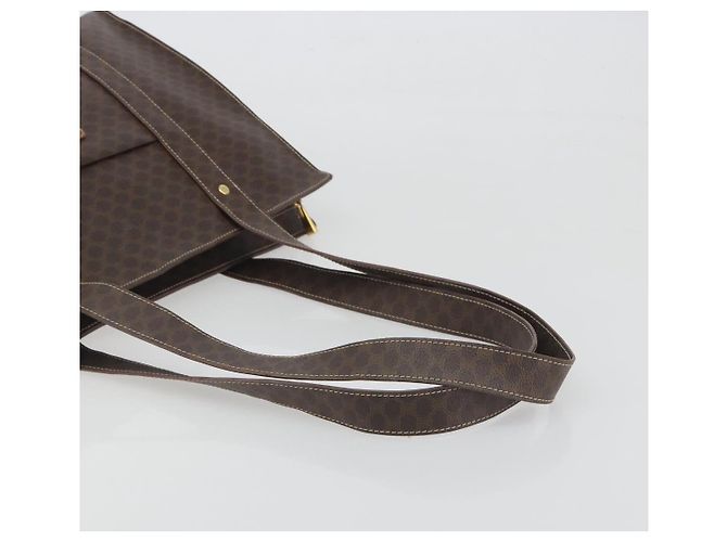 Céline Borsa Tote CELINE Macadam Canvas PVC Pelle Marrone Oro Auth mr2848 D'oro - vista 7