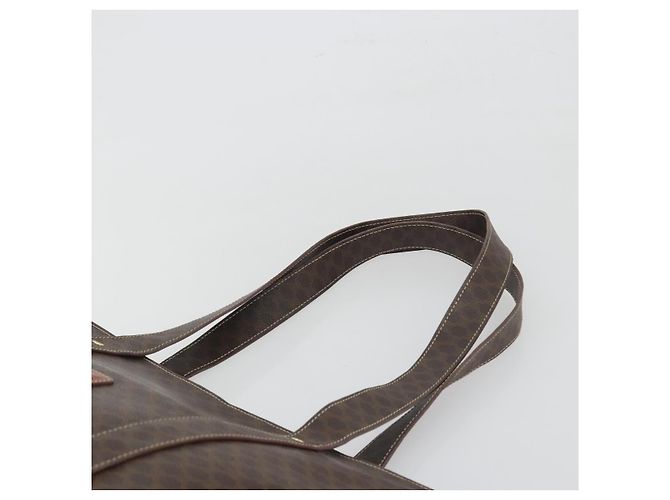 Céline Borsa Tote CELINE Macadam Canvas PVC Pelle Marrone Oro Auth mr2848 D'oro - vista 8