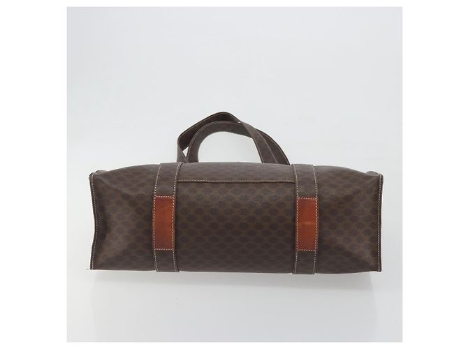 Céline Borsa Tote CELINE Macadam Canvas PVC Pelle Marrone Oro Auth mr2848 D'oro - vista 9