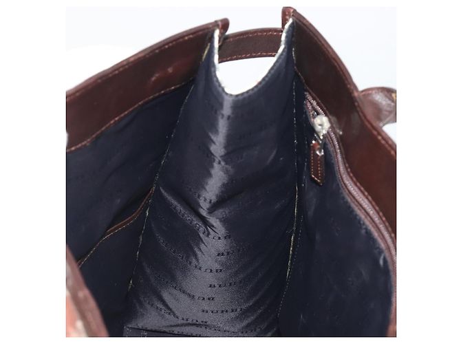Borsa a mano BURBERRY Nova Check Canvas Beige Silver Auth 198650 Argento - vista 18