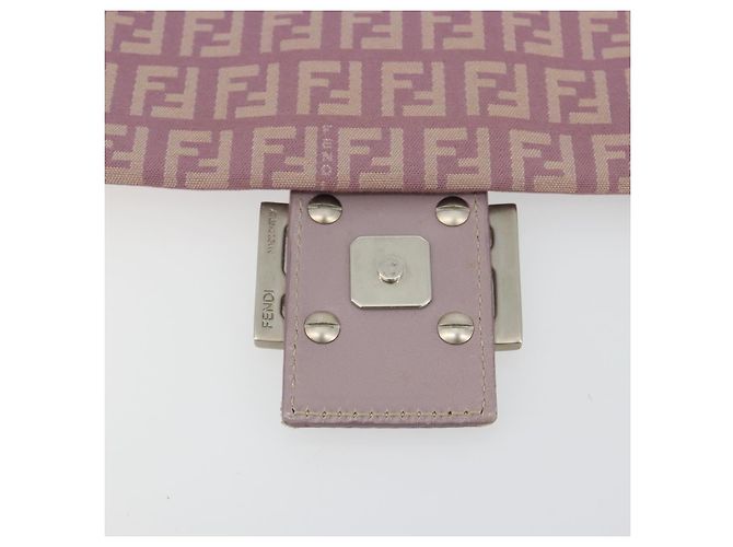 FENDI Zucchino Canvas Mamma Baguette Schultertasche Lila 8BT075 Auth BA14896A Silber - Ansicht 16