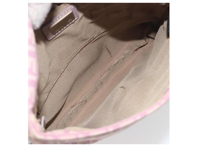 FENDI Zucchino Canvas Mamma Baguette Schultertasche Lila 8BT075 Auth BA14896A Silber - Ansicht 18