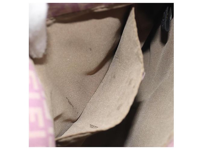 FENDI Zucchino Canvas Mamma Baguette Schultertasche Lila 8BT075 Auth BA14896A Silber - Ansicht 21