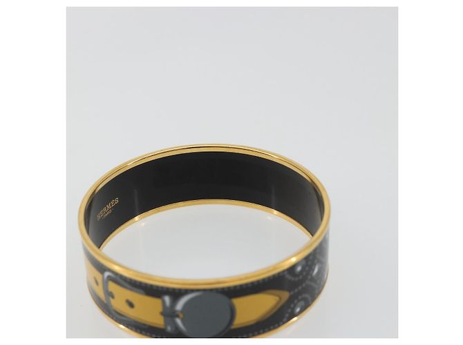 Hermès HERMES Email MM Bracelet Metal Black Gold Auth 198832M Nero D'oro - vista 11