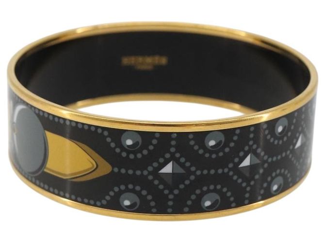 Hermès HERMES Email MM Bracelet Metal Black Gold Auth 198832M Nero D'oro - vista 2