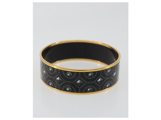 Hermès HERMES Email MM Bracelet Metal Black Gold Auth 198832M Nero D'oro - vista 4
