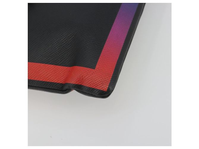 LOUIS VUITTON taiga rainbow Chain Pochette A4 Bag Black M30347 LV Auth 195606A Nero - vista 9