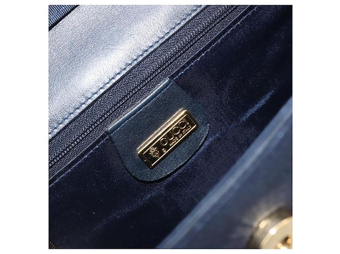 Borsa a spalla GUCCI Nylon Navy Gold Tone 004 110 0277 Auth BA14973 Blu navy - vista 16