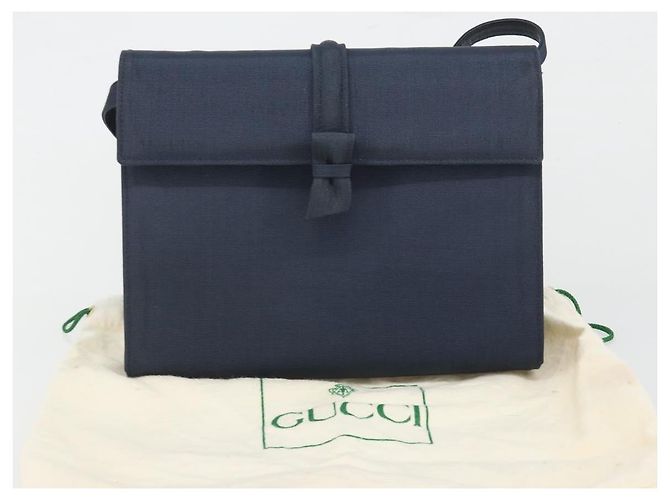 Borsa a spalla GUCCI Nylon Navy Gold Tone 004 110 0277 Auth BA14973 Blu navy - vista 24