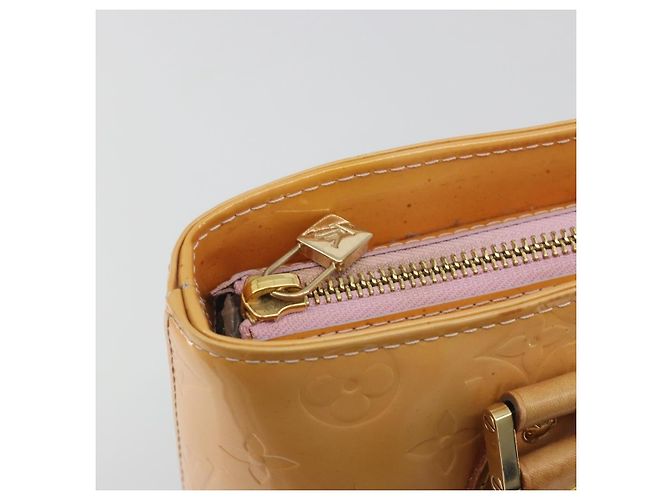 Borsa a mano LOUIS VUITTON Monogram Vernis Houston Rose M91054 LV Auth am12269 Marrone - vista 16