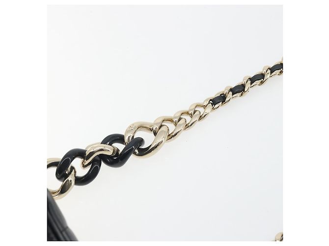 CHANEL Matelasse Chain Shoulder Vanity Bag aus schwarzem Lammleder CC Auth 198651SAM - Ansicht 10
