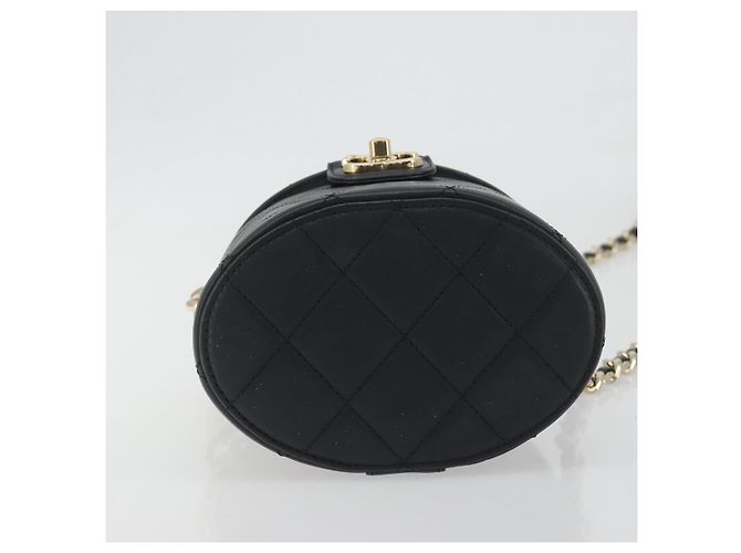 CHANEL Matelasse Chain Shoulder Vanity Bag aus schwarzem Lammleder CC Auth 198651SAM - Ansicht 11