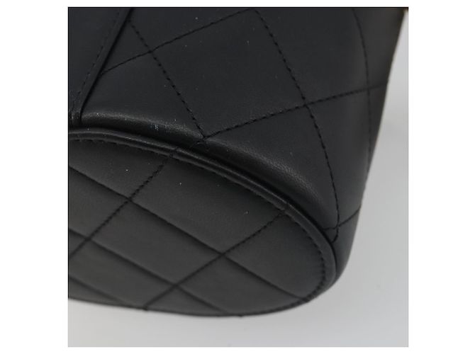 CHANEL Matelasse Chain Shoulder Vanity Bag aus schwarzem Lammleder CC Auth 198651SAM - Ansicht 14