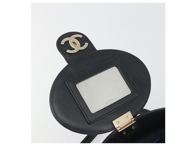 CHANEL Matelasse Chain Shoulder Vanity Bag aus schwarzem Lammleder CC Auth 198651SAM - Ansicht 19