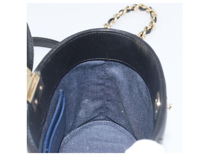 CHANEL Matelasse Chain Shoulder Vanity Bag aus schwarzem Lammleder CC Auth 198651SAM - Ansicht 22