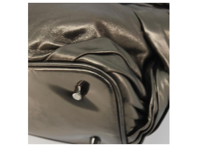 Bolso de mano BURBERRY de cuero dorado Auth BA14780 - vista 10