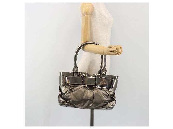 Bolso de mano BURBERRY de cuero dorado Auth BA14780 - vista 24
