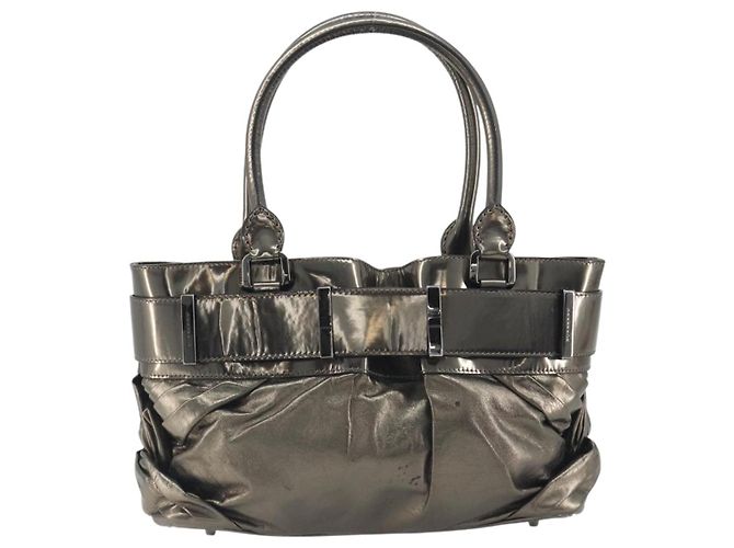 Bolso de mano BURBERRY de cuero dorado Auth BA14780 - vista 3