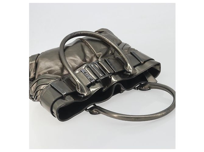 Bolso de mano BURBERRY de cuero dorado Auth BA14780 - vista 6