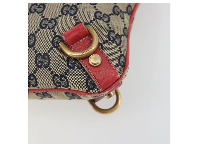 Borsa a tracolla GUCCI GG Canvas Abbey Navy Gold 131326 Auth 196328 D'oro Blu navy - vista 10