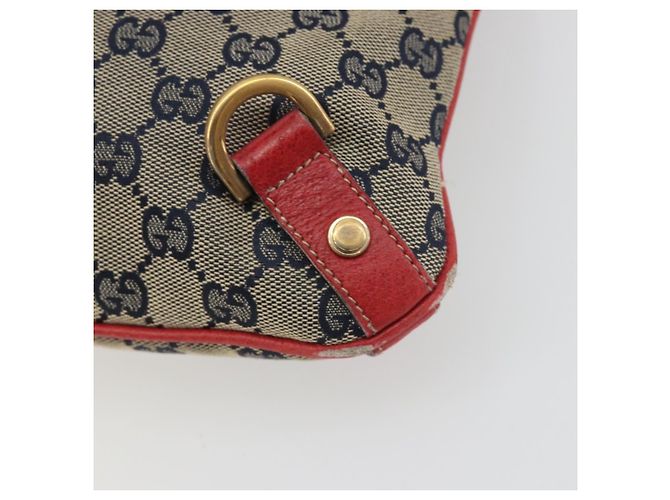 Borsa a tracolla GUCCI GG Canvas Abbey Navy Gold 131326 Auth 196328 D'oro Blu navy - vista 12