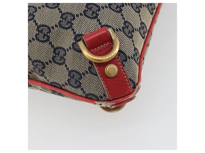 Borsa a tracolla GUCCI GG Canvas Abbey Navy Gold 131326 Auth 196328 D'oro Blu navy - vista 13