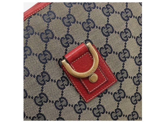 Borsa a tracolla GUCCI GG Canvas Abbey Navy Gold 131326 Auth 196328 D'oro Blu navy - vista 15