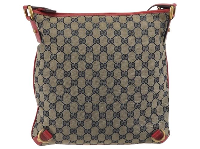 Borsa a tracolla GUCCI GG Canvas Abbey Navy Gold 131326 Auth 196328 D'oro Blu navy - vista 3
