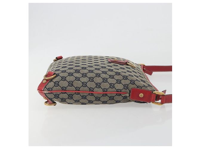 Borsa a tracolla GUCCI GG Canvas Abbey Navy Gold 131326 Auth 196328 D'oro Blu navy - vista 4