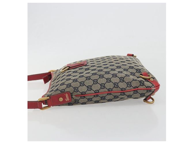 Borsa a tracolla GUCCI GG Canvas Abbey Navy Gold 131326 Auth 196328 D'oro Blu navy - vista 5