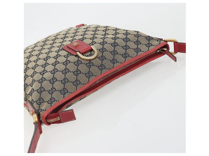 Borsa a tracolla GUCCI GG Canvas Abbey Navy Gold 131326 Auth 196328 D'oro Blu navy - vista 6
