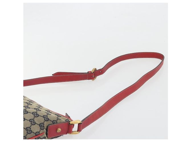 Borsa a tracolla GUCCI GG Canvas Abbey Navy Gold 131326 Auth 196328 D'oro Blu navy - vista 8