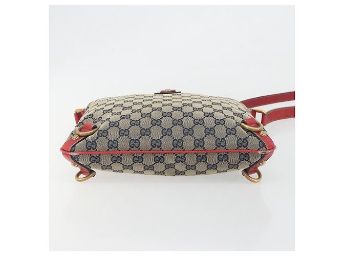 Borsa a tracolla GUCCI GG Canvas Abbey Navy Gold 131326 Auth 196328 D'oro Blu navy - vista 9