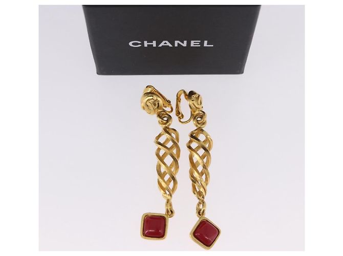 Orecchini CHANEL Metallo Tono Oro CC Auth 198823V - vista 24
