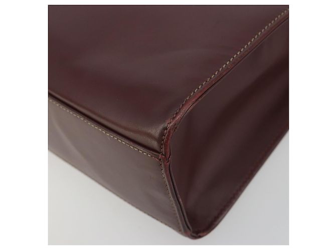 Borsa a mano CARTIER in pelle Bordeaux tono oro Auth BA14995 Bordò - vista 10