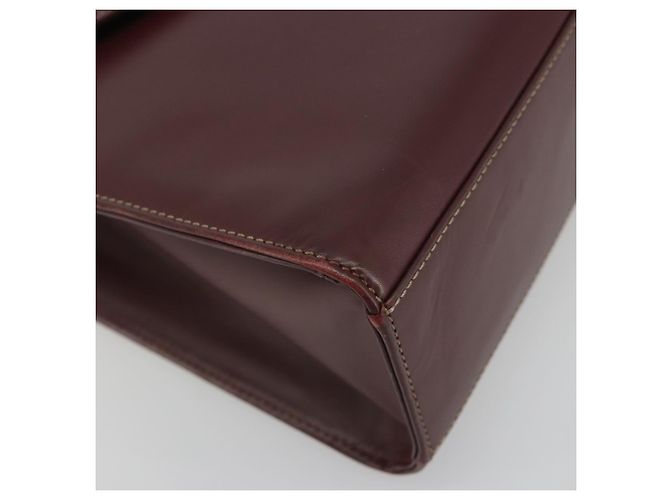Borsa a mano CARTIER in pelle Bordeaux tono oro Auth BA14995 Bordò - vista 11