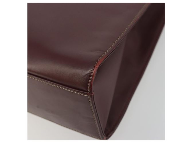 Borsa a mano CARTIER in pelle Bordeaux tono oro Auth BA14995 Bordò - vista 12