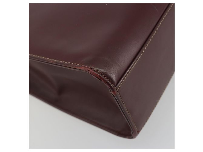 Borsa a mano CARTIER in pelle Bordeaux tono oro Auth BA14995 Bordò - vista 13