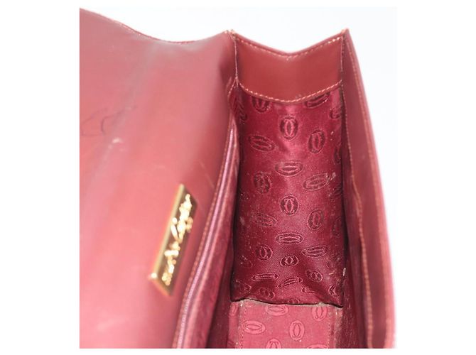 Borsa a mano CARTIER in pelle Bordeaux tono oro Auth BA14995 Bordò - vista 18