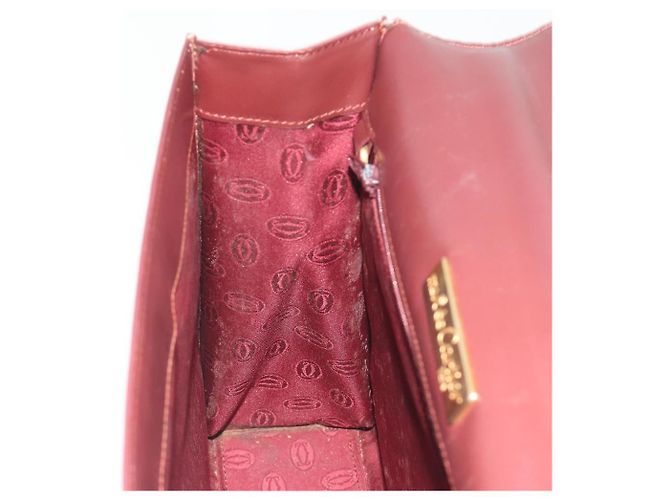 Borsa a mano CARTIER in pelle Bordeaux tono oro Auth BA14995 Bordò - vista 19