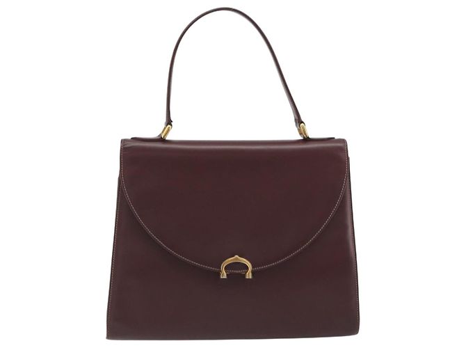 Borsa a mano CARTIER in pelle Bordeaux tono oro Auth BA14995 Bordò - vista 2