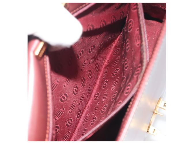 Borsa a mano CARTIER in pelle Bordeaux tono oro Auth BA14995 Bordò - vista 22