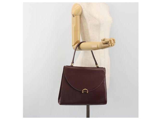 Borsa a mano CARTIER in pelle Bordeaux tono oro Auth BA14995 Bordò - vista 23
