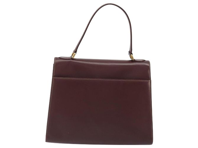 Borsa a mano CARTIER in pelle Bordeaux tono oro Auth BA14995 Bordò - vista 3