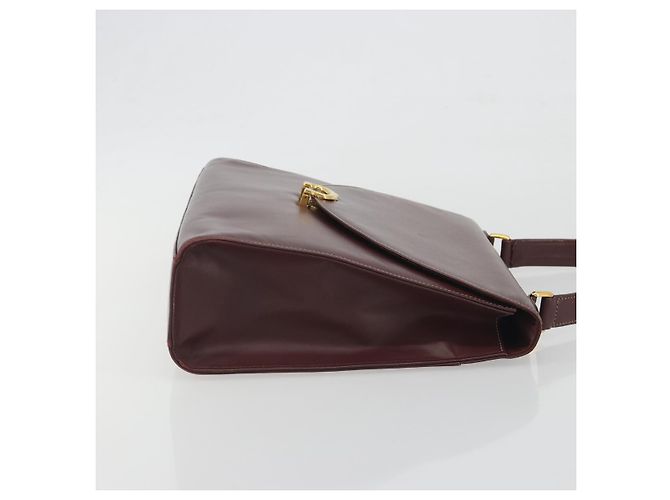 Borsa a mano CARTIER in pelle Bordeaux tono oro Auth BA14995 Bordò - vista 4