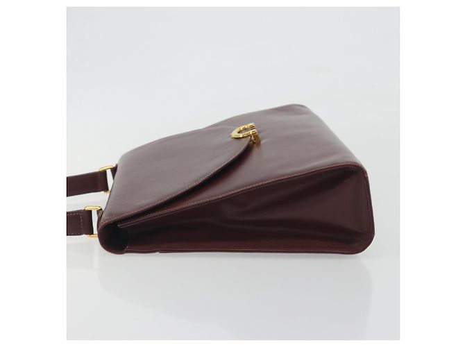Borsa a mano CARTIER in pelle Bordeaux tono oro Auth BA14995 Bordò - vista 5