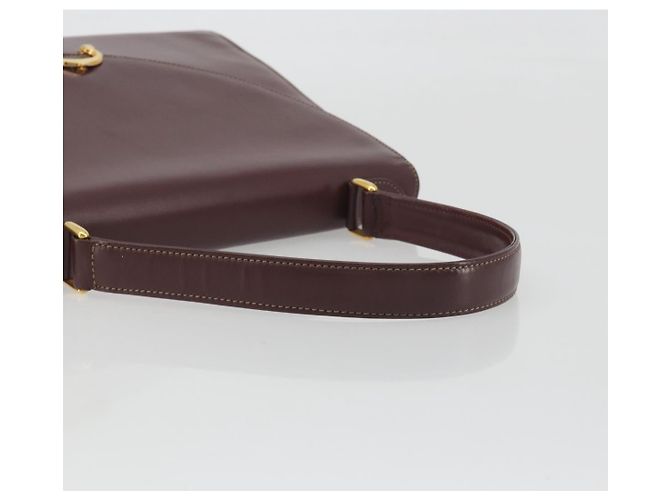Borsa a mano CARTIER in pelle Bordeaux tono oro Auth BA14995 Bordò - vista 7