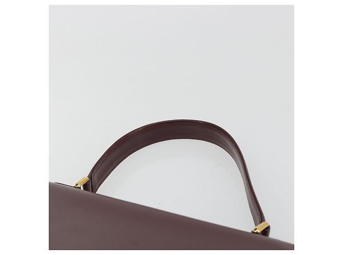 Borsa a mano CARTIER in pelle Bordeaux tono oro Auth BA14995 Bordò - vista 8